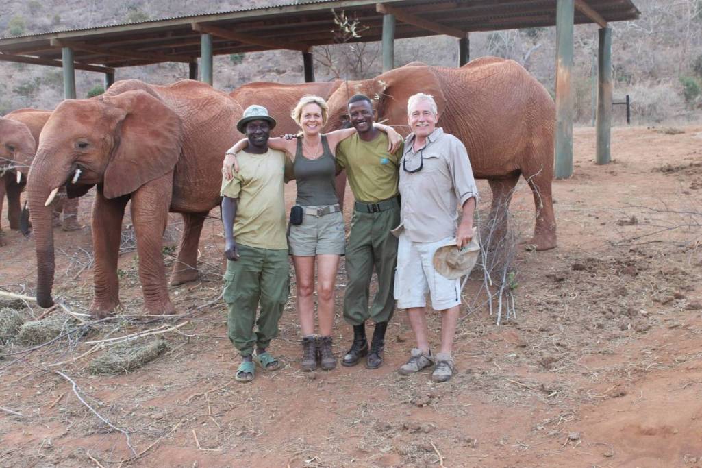 Orphan Trail Safaris - Beverly and Roger Perry with keepers